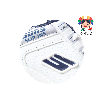 509 SUNS Blanco Marino Piel Tenis Escolar para Niña y Niño