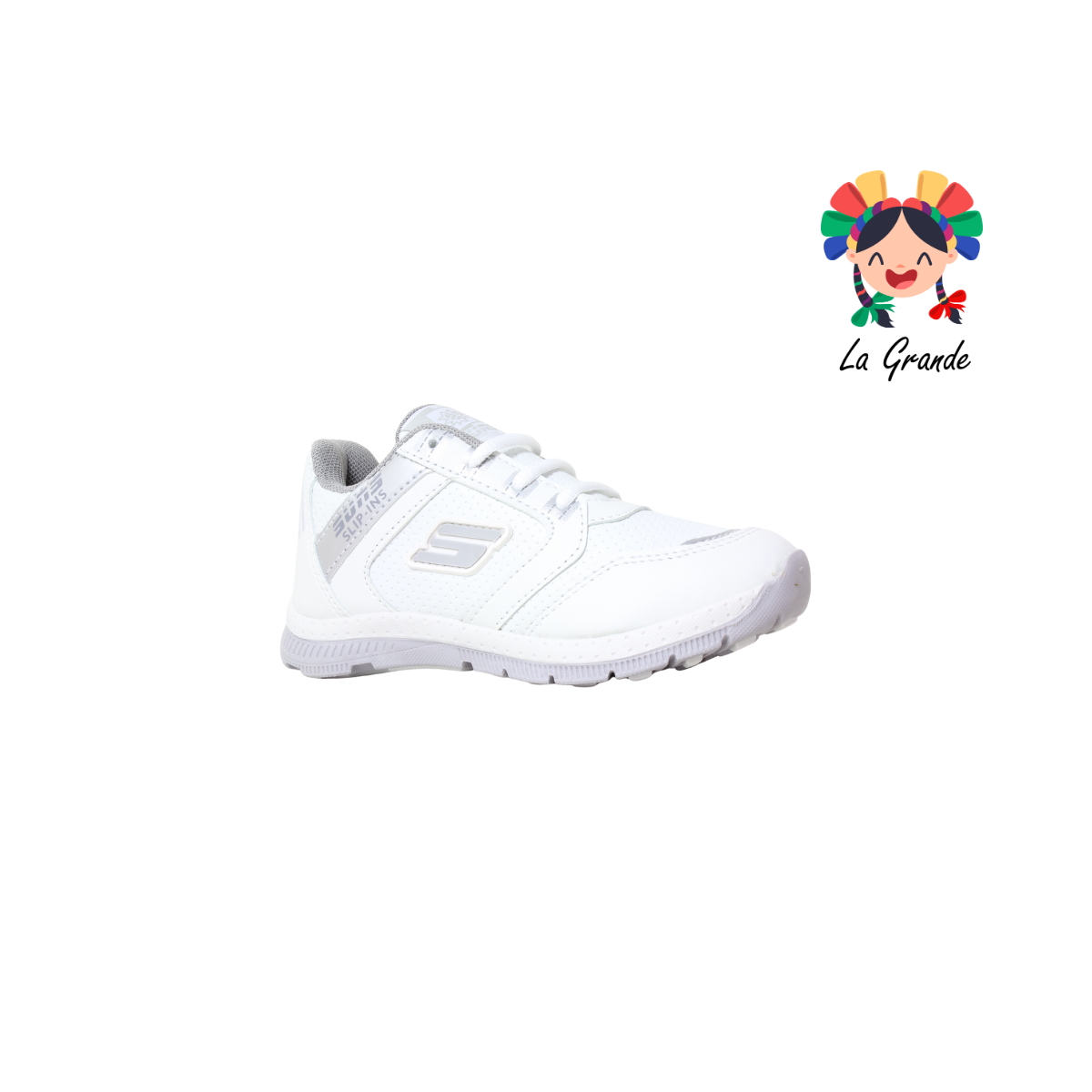 509 SUNS Blanco Gris Piel Tenis Escolar para Niña y Niño