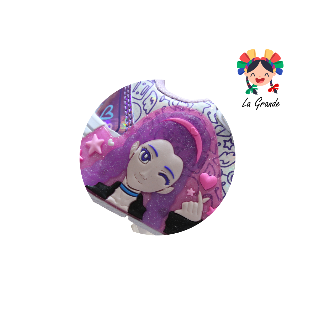 500 Hunter ON KIDS Blanco Lila Tenis Casual con Luz Led para Niña