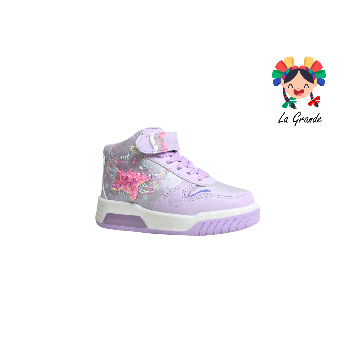 029 KENDROS Blanco Lila Tenis Casual para Niña