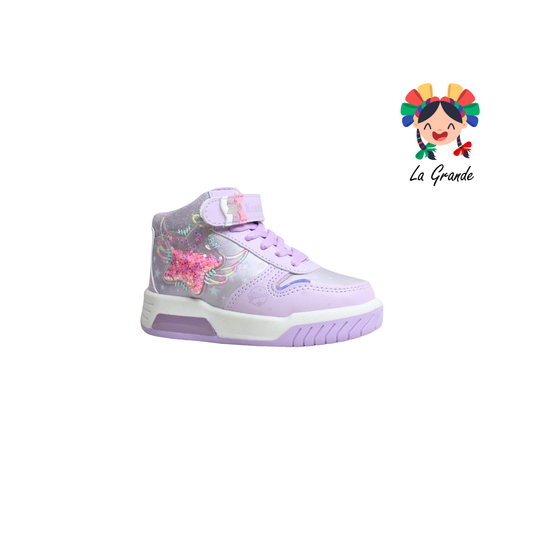 029 KENDROS Blanco Lila Tenis Casual para Niña