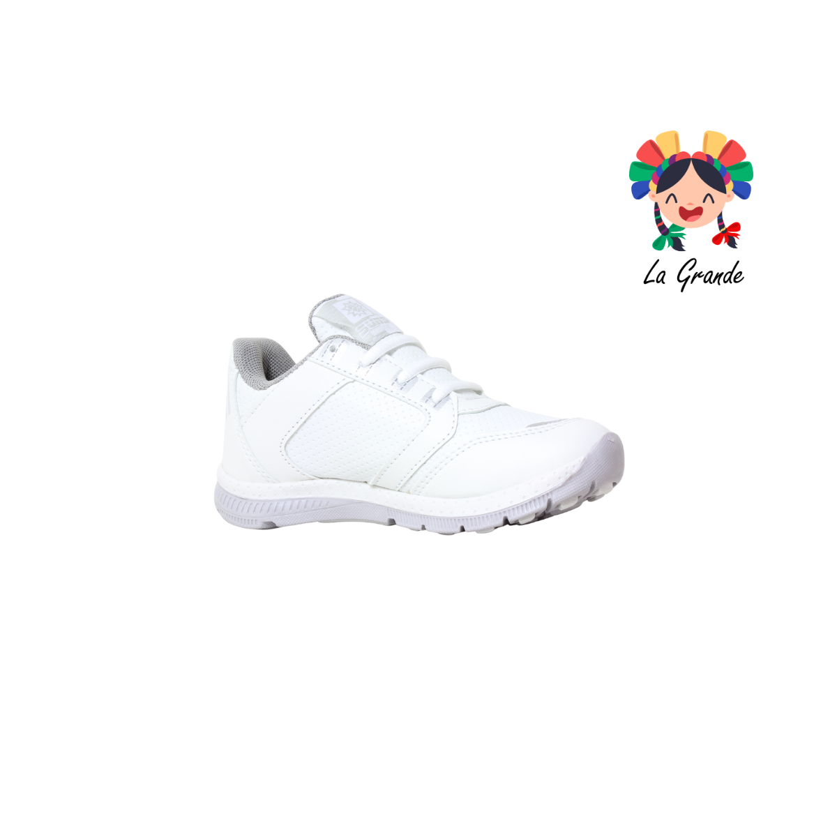 509 SUNS Blanco Gris Piel Tenis Escolar para Niña y Niño