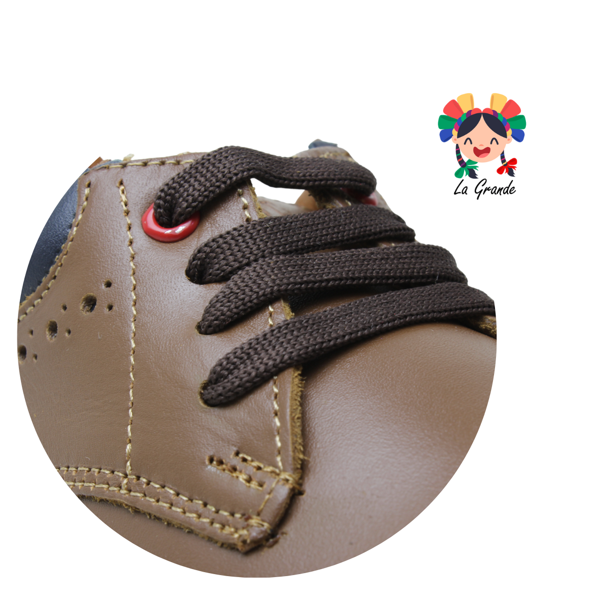4300 DOGI Camel Piel Zapato Casual para Niño y Joven
