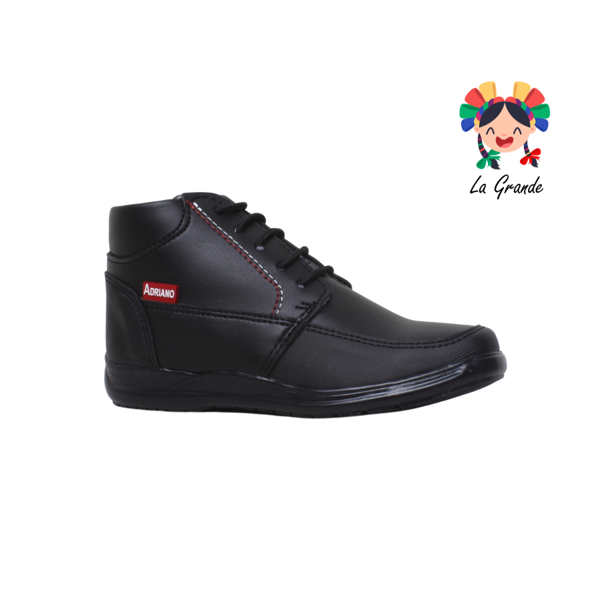 430 ADRIANO GIANETTI Negro Sintético Zapato Escolar para Niño y Joven