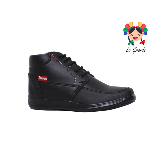 430 ADRIANO GIANETTI Negro Sintético Zapato Escolar para Niño y Joven