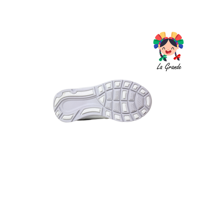 509 SUNS Blanco Gris Piel Tenis Escolar para Niña y Niño