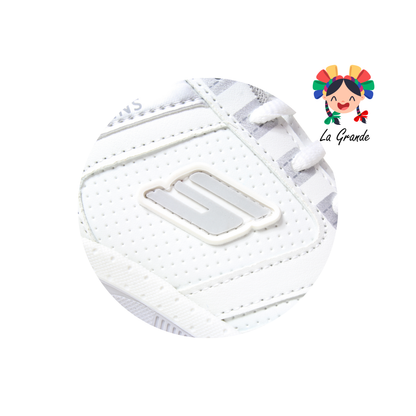 509 SUNS Blanco Gris Piel Tenis Escolar para Niña y Niño