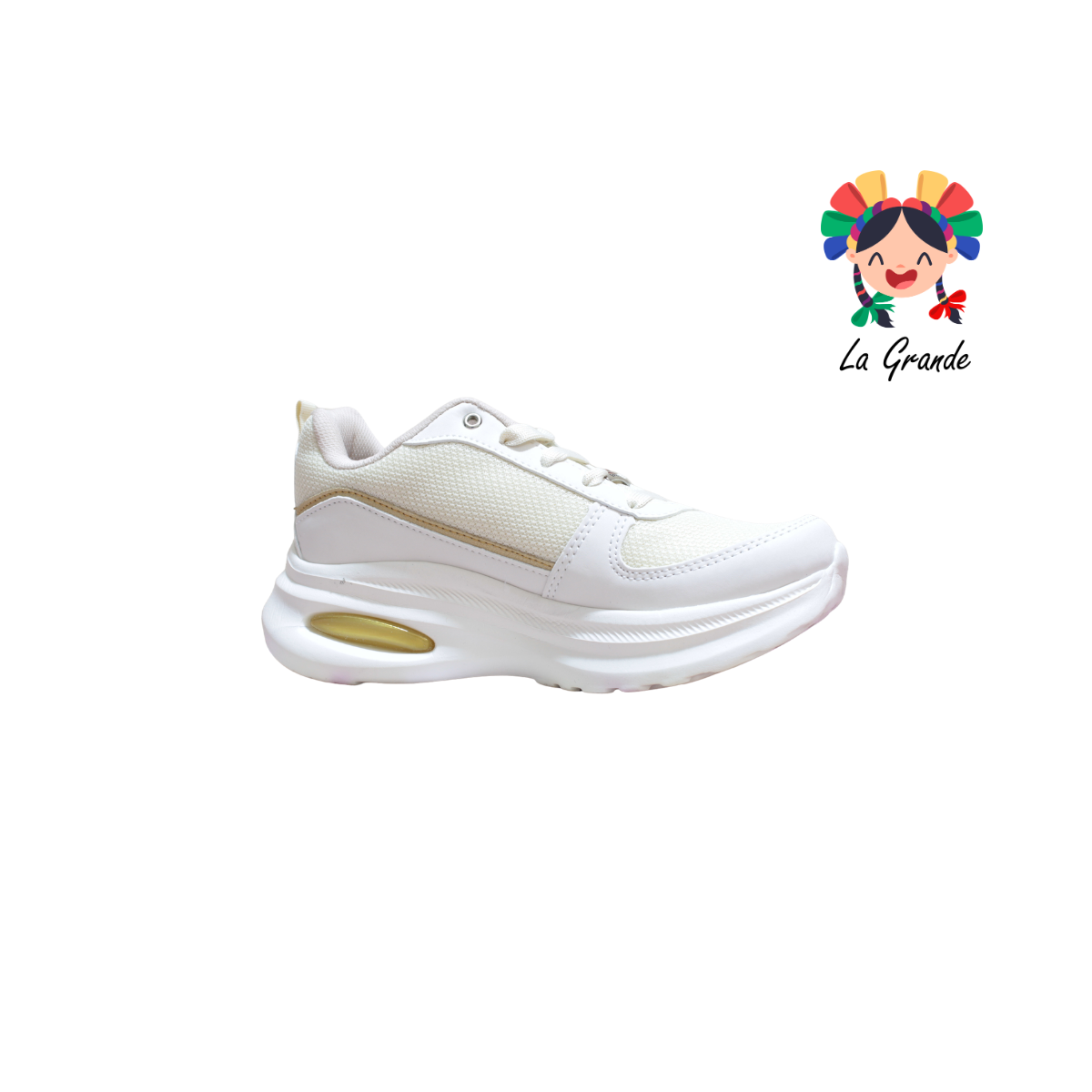 860 SPEIS10 Crema Oro Tenis Deportivo con Válvula para Dama