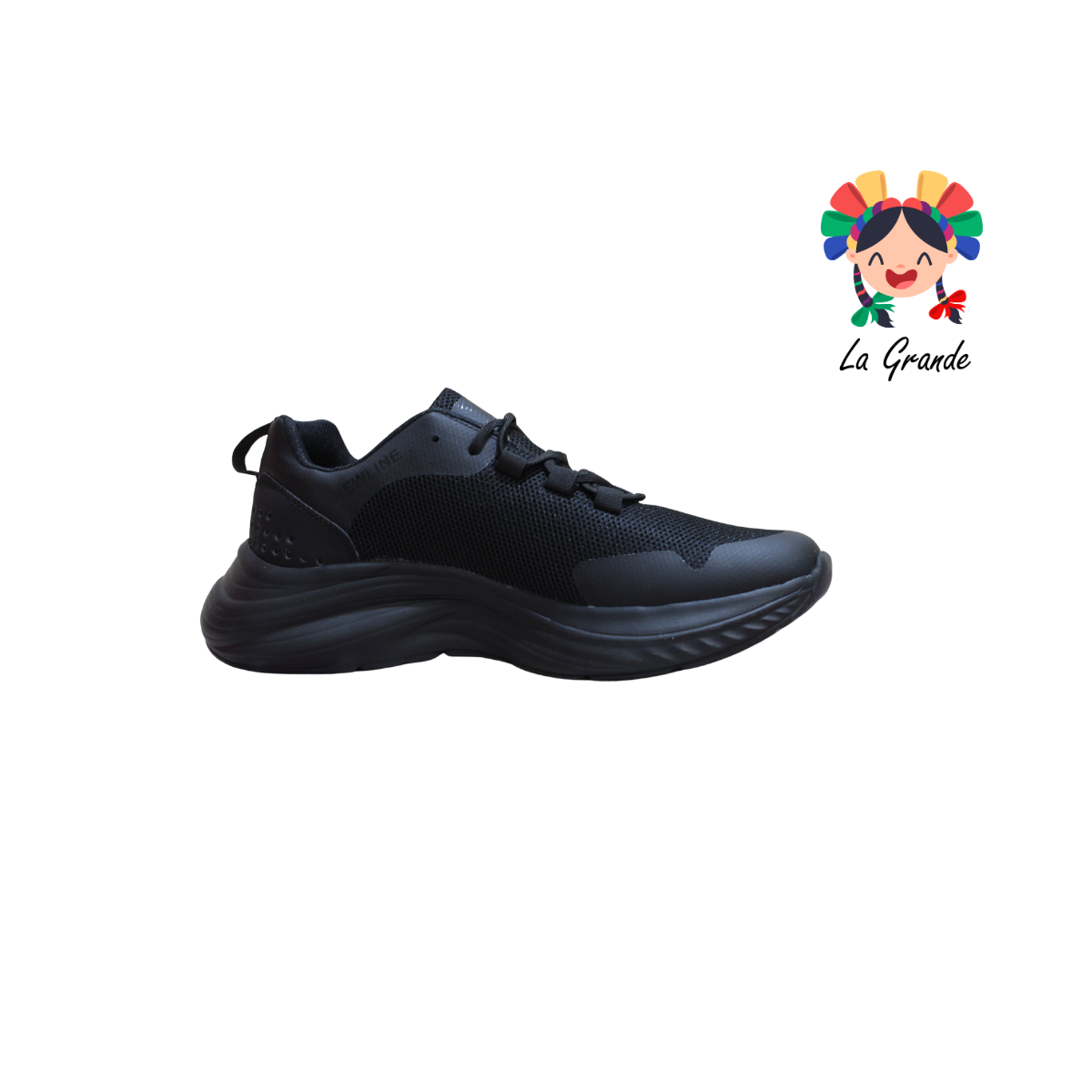 S15 NEW LINE Negro Negro Tenis Deportivo Dama, Joven y Caballero