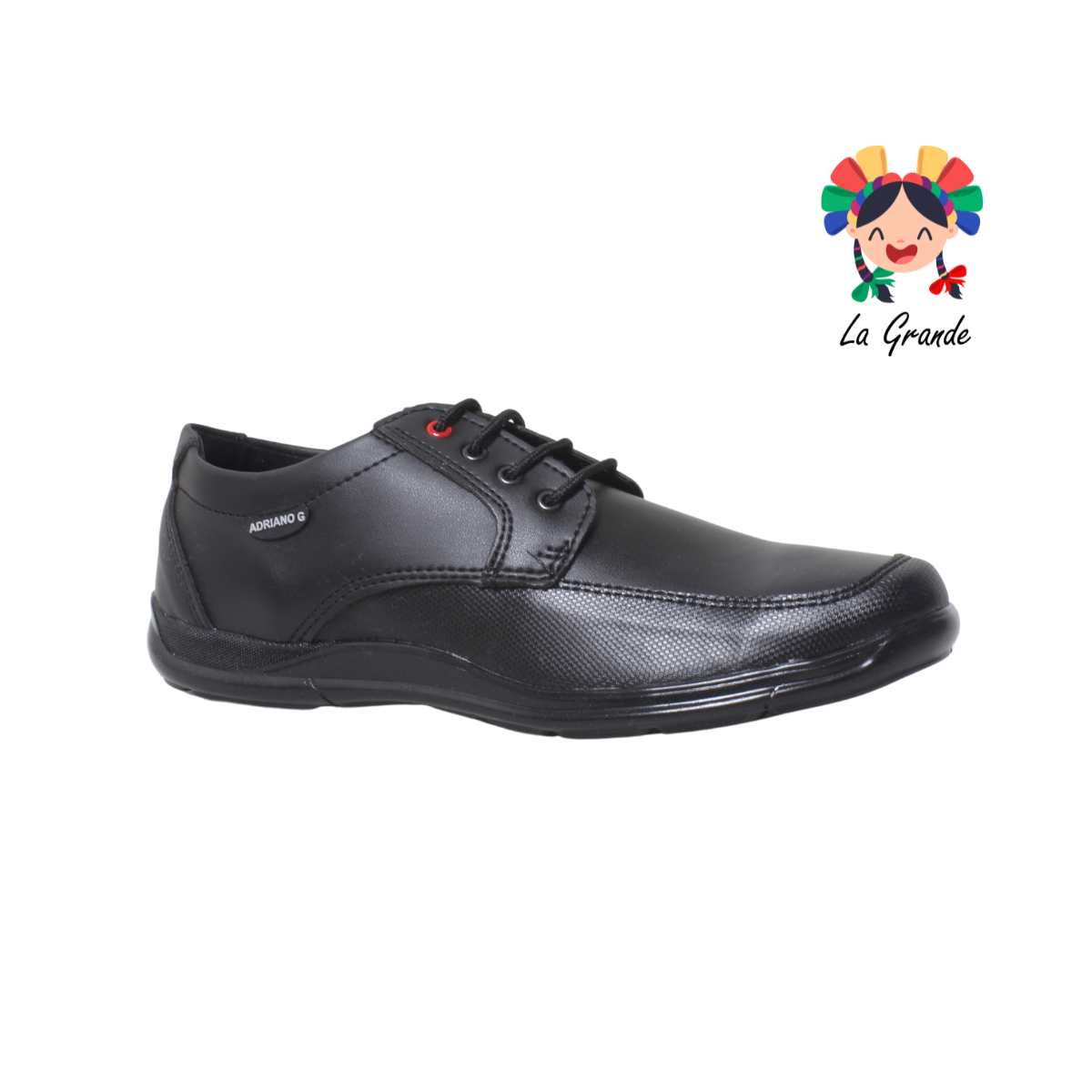 440 ADRIANO GIANETTI Negro Sint Zapato Escolar para Joven y Caballero