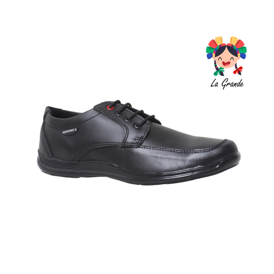 440 ADRIANO GIANETTI Negro Sint Zapato Escolar para Joven y Caballero