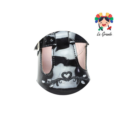 4412 NICK & WICK Negro Charol Zapato Escolar para Niña
