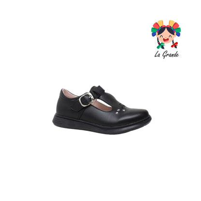 4412 NICK & WICK Negro Napa Zapato Escolar para Niña