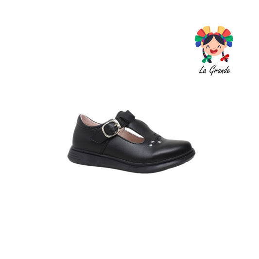 4412 NICK & WICK Negro Napa Zapato Escolar para Niña