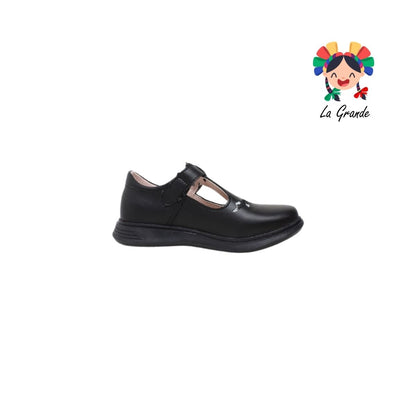 4412 NICK & WICK Negro Napa Zapato Escolar para Niña