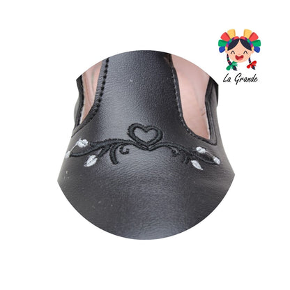 4412 NICK & WICK Negro Napa Zapato Escolar para Niña