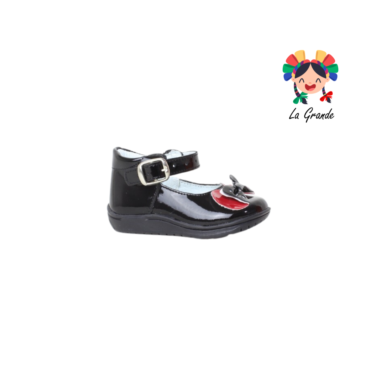 442 WIZZYZ Negro Rojo Charol Zapato Micky Mouse para Niña