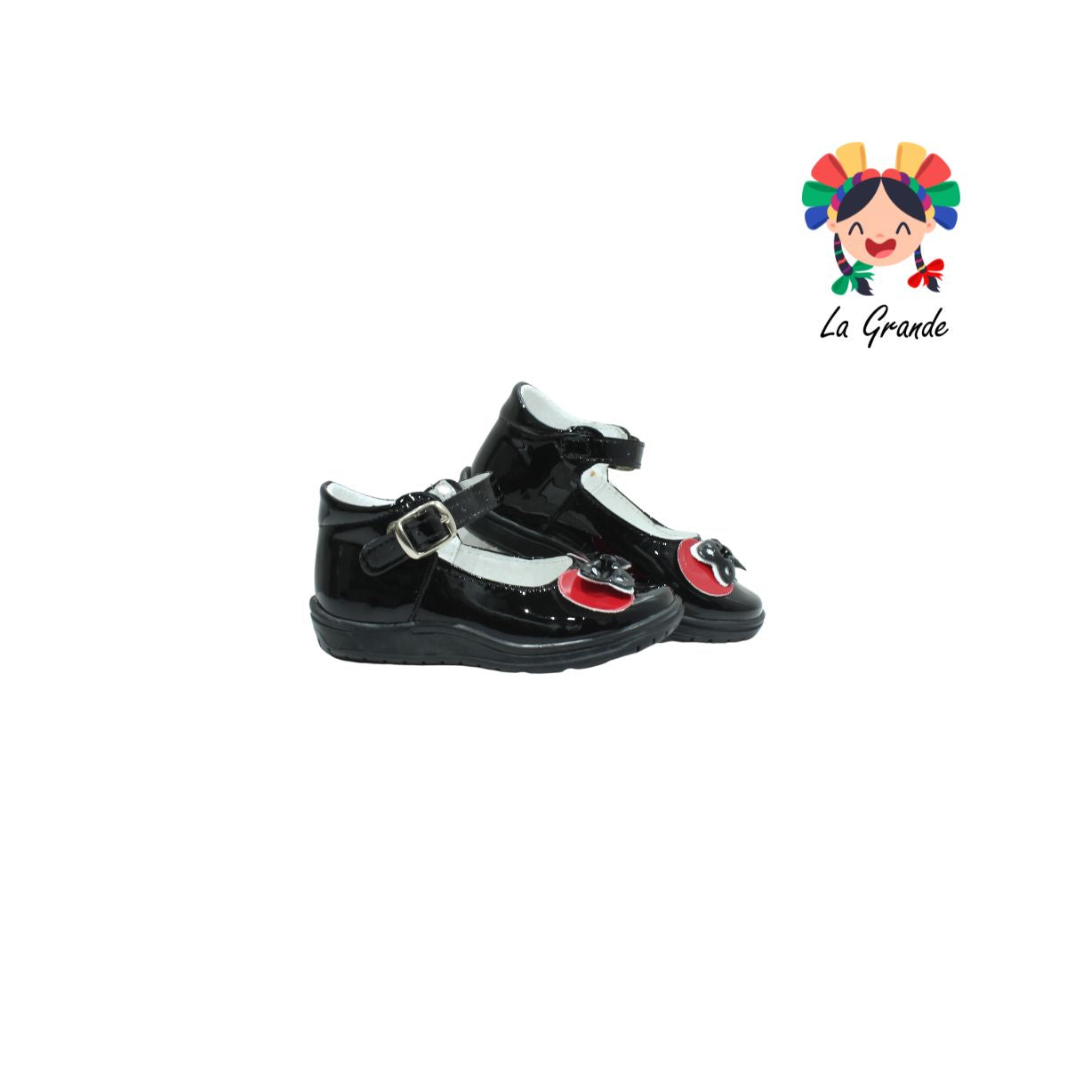 442 WIZZYZ Negro Rojo Charol Zapato Micky Mouse para Niña