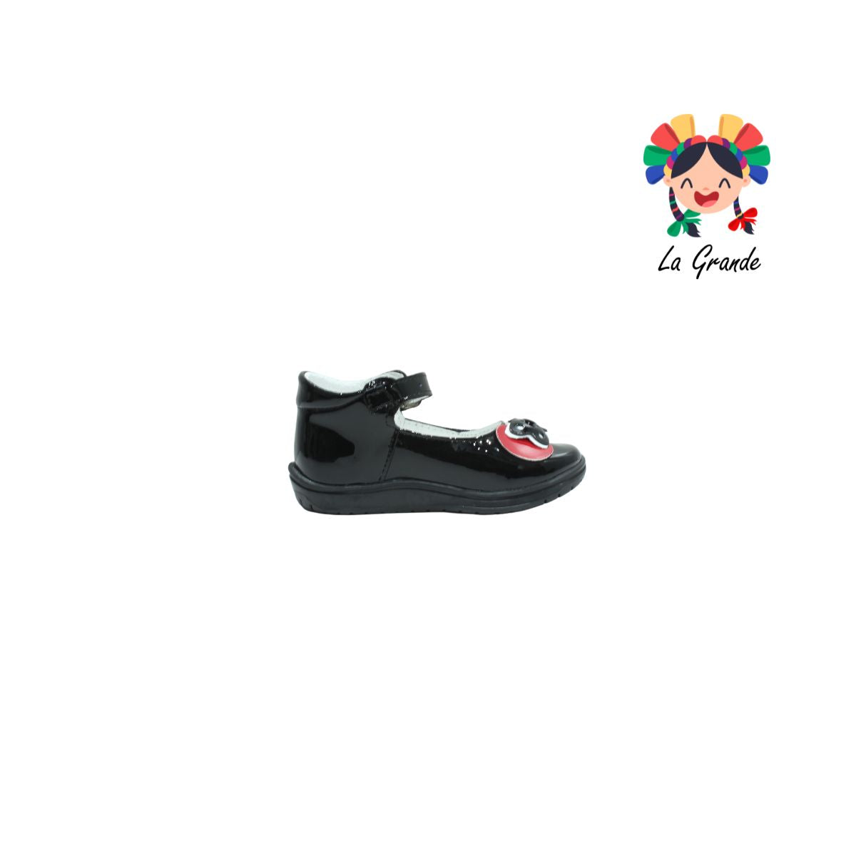 442 WIZZYZ Negro Rojo Charol Zapato Micky Mouse para Niña