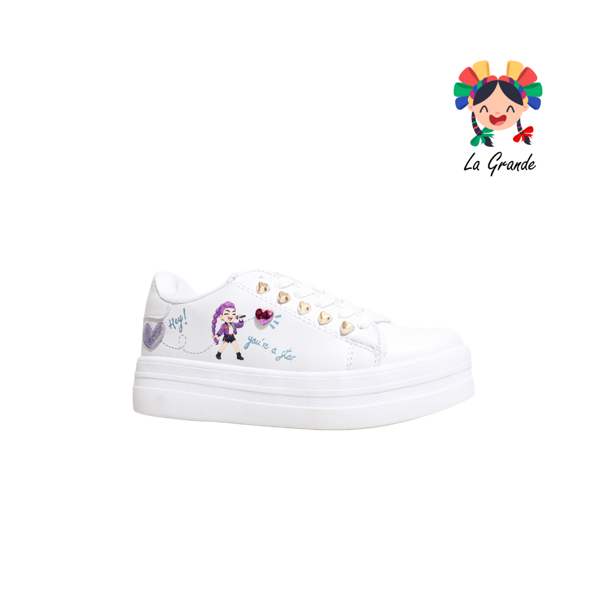 444 KPOP CHAMPS Bco Menta Sint Tenis Casual para Niña y Dama