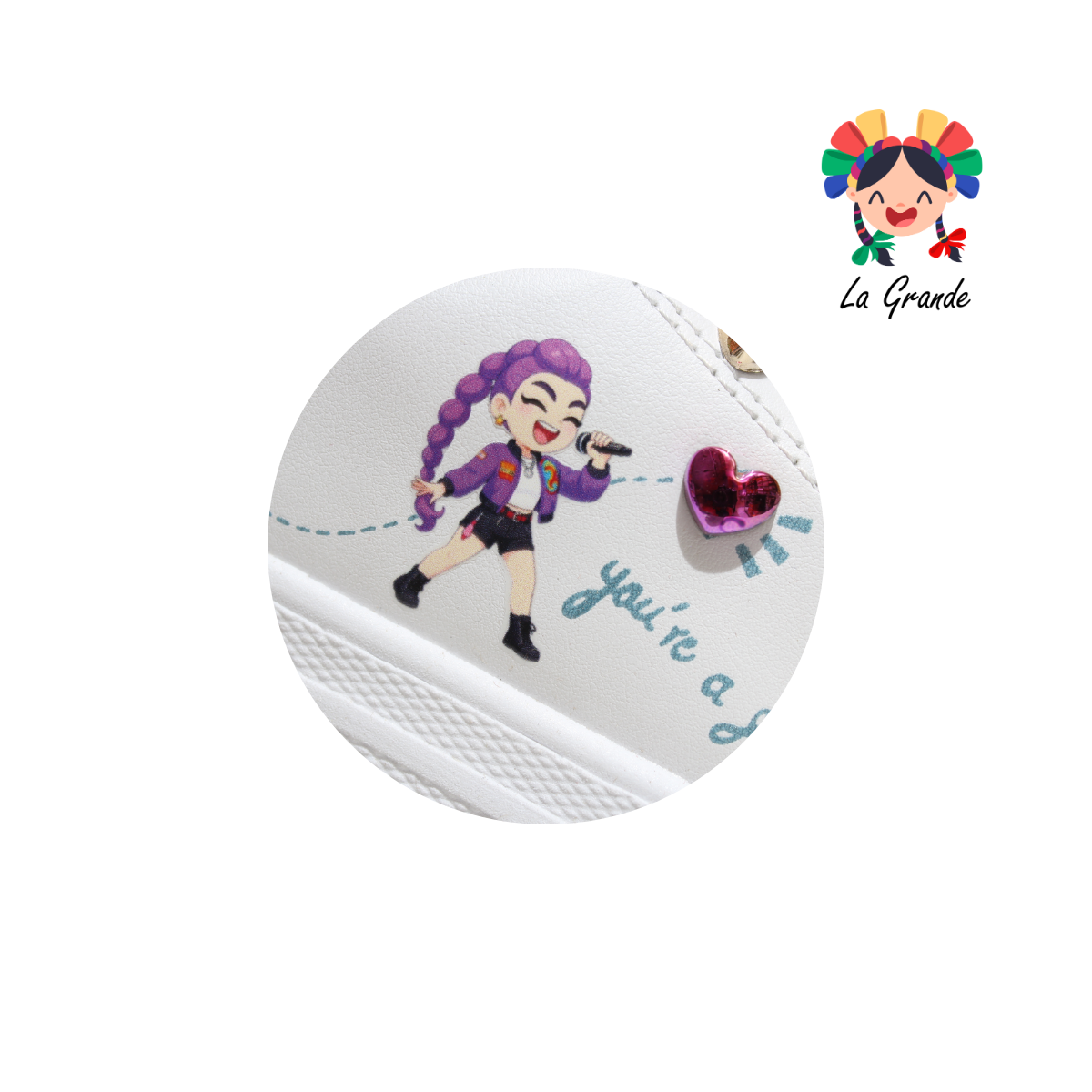 444 KPOP CHAMPS Bco Menta Sint Tenis Casual para Niña y Dama