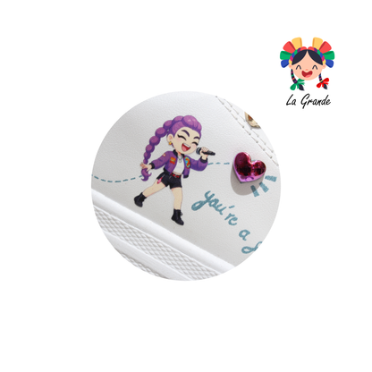 444 KPOP CHAMPS Bco Menta Sint Tenis Casual para Niña y Dama