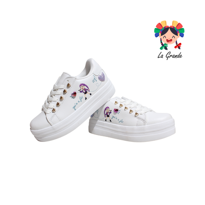 444 KPOP CHAMPS Bco Menta Sint Tenis Casual para Niña y Dama