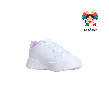 530 BEBOS Blanco Lila Tenis Casual para Niña