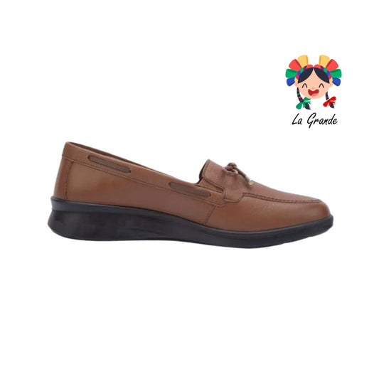 4505 FLEXI Café Piel Zapato Mocasín con Moño para Dama