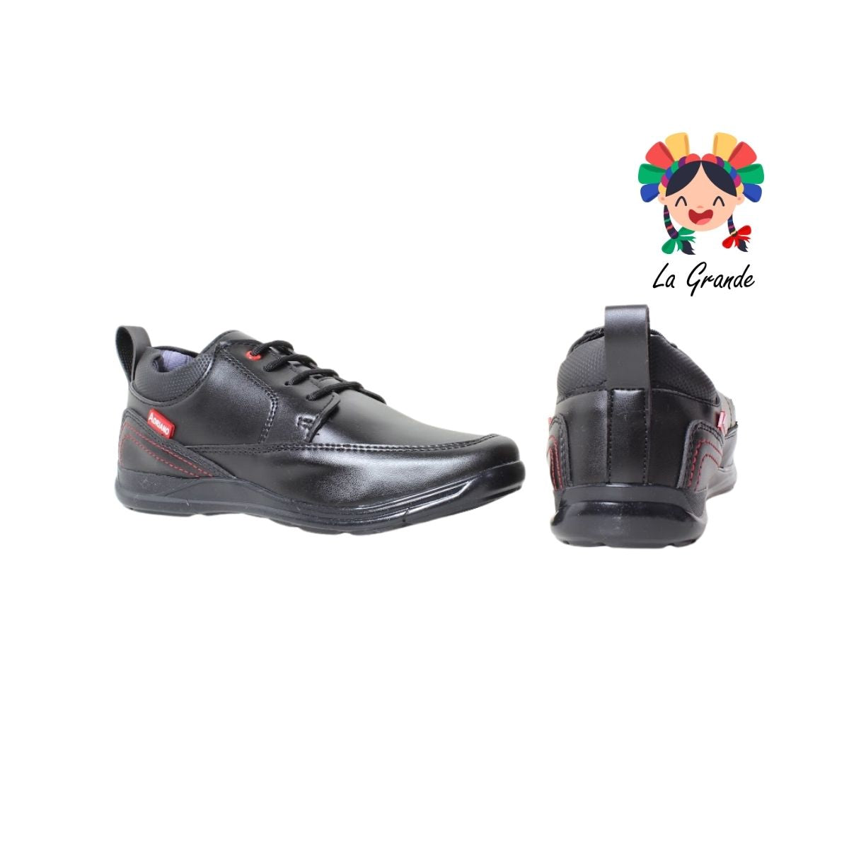 451 ADRIANO GIANETTI Negro Sintético Zapato Escolar para Joven
