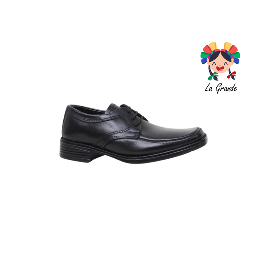 451 VIAKENTTO Negro Piel Zapato Escolar para Niño