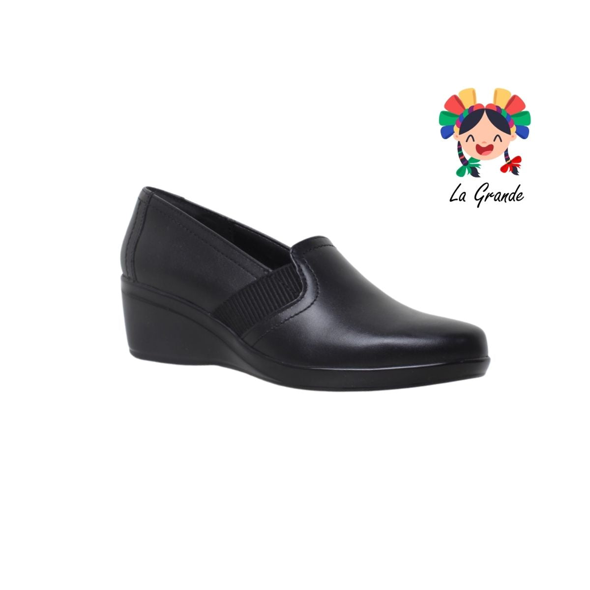 45211 FLEXI Negro Piel Zapato Casual para Dama