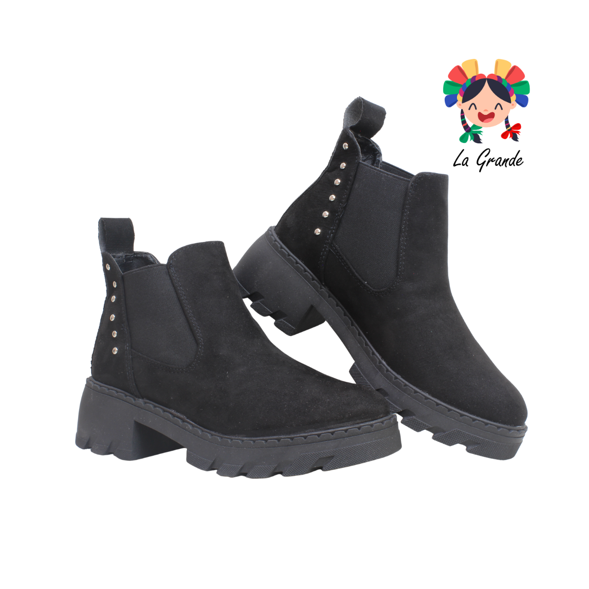 708 YUL Negro Nobuck Bota para Dama