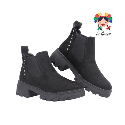 708 YUL Negro Nobuck Bota para Dama
