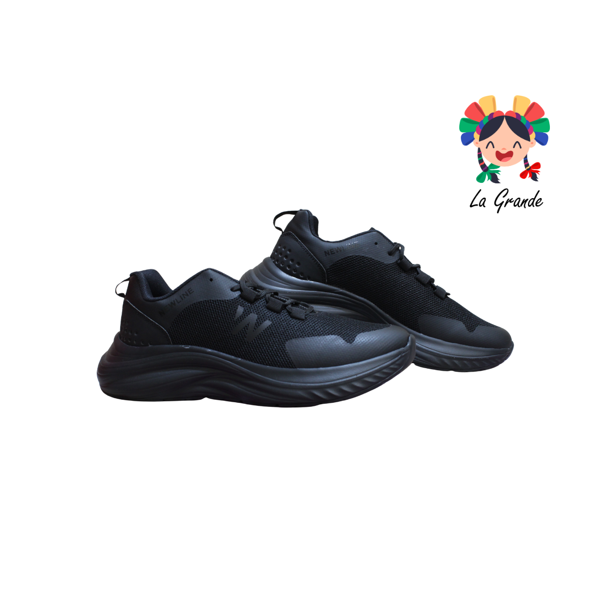 S15 NEW LINE Negro Negro Tenis Deportivo Dama, Joven y Caballero