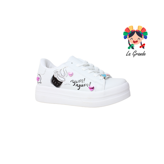 1090 CHAMPS Blanco Tornasol Tenis Casual Detalle Helado para Dama