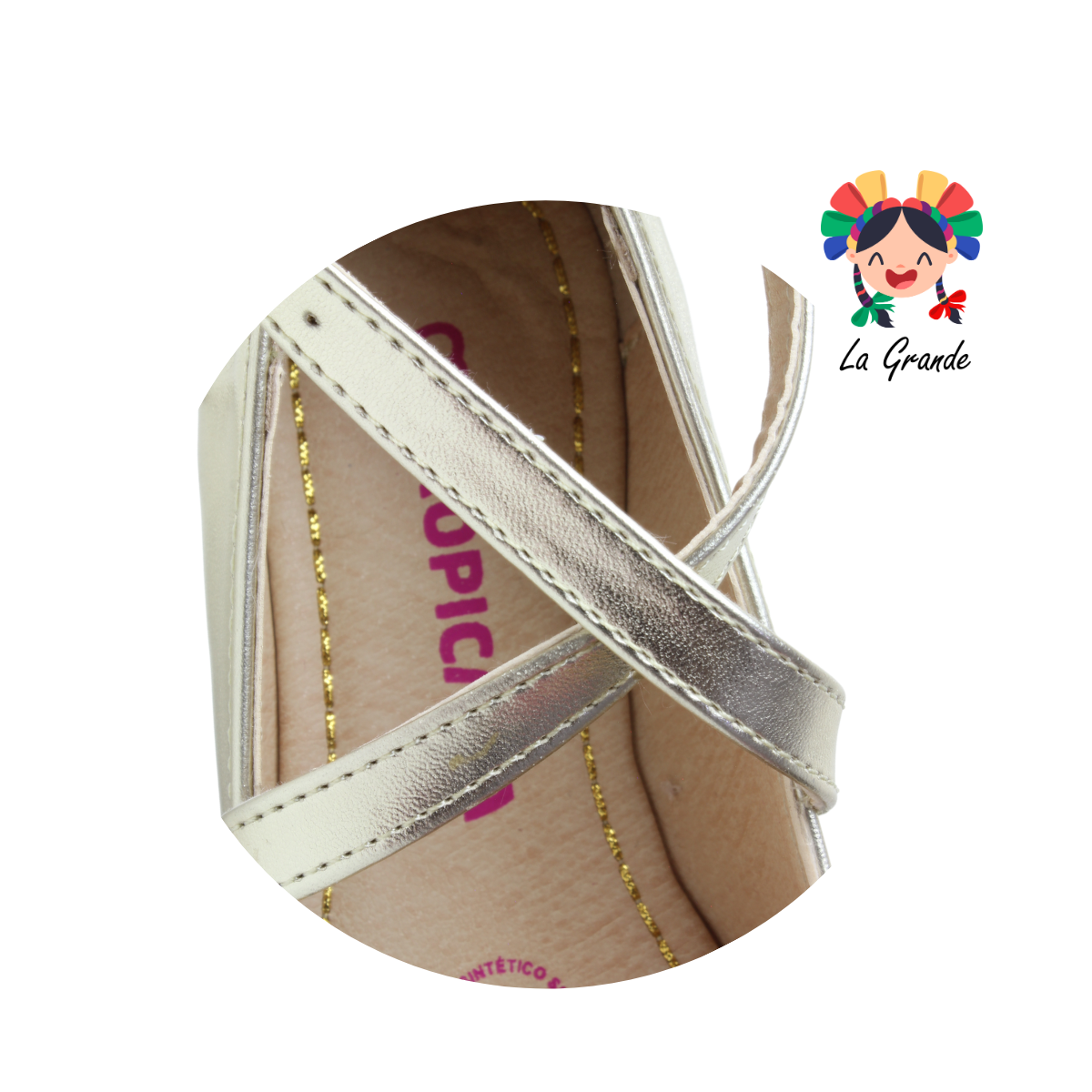 461014 TROPICANA Metálico Oro Napa Balerina para Niña