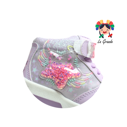 029 KENDROS Blanco Lila Tenis Casual para Niña
