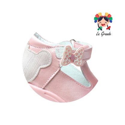 470 WIZZYZ Rosa Nacarado Piel Zapato Casual para Niña