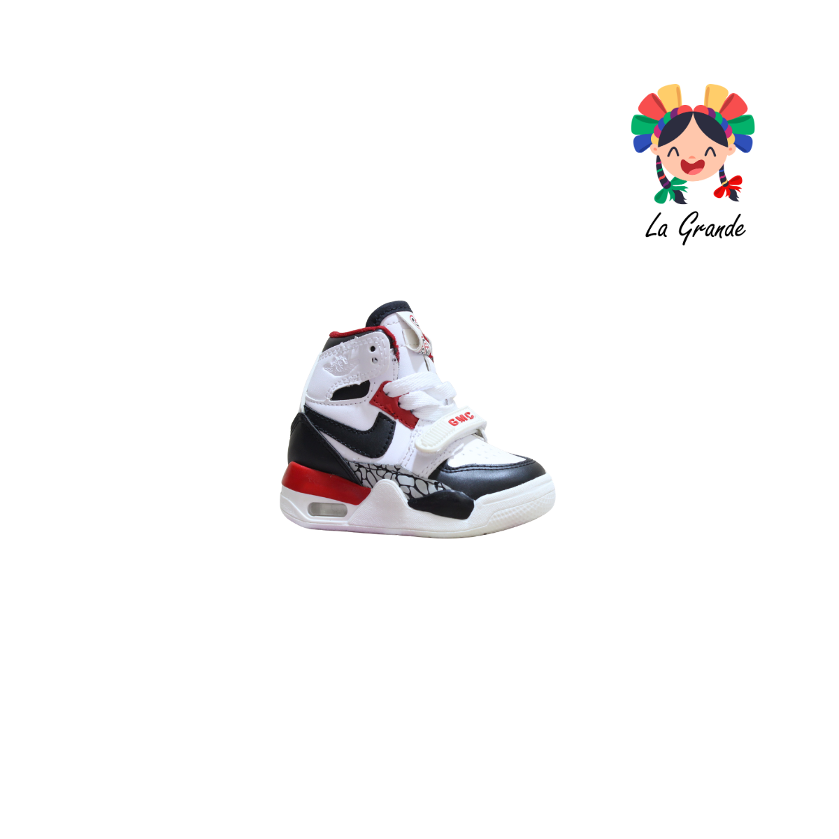 826 GMC Ngo Bco Rojo Tenis Casual para Bebé,Niño y Niña