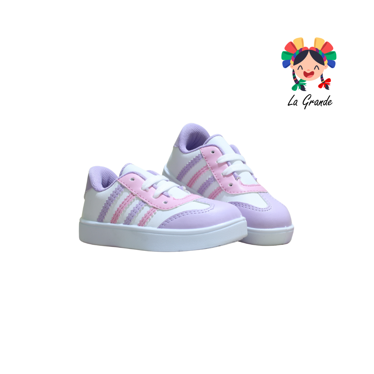 28037 PEKE KIDS Lila Rosa Sint Tenis Casual para Bebé y Niña