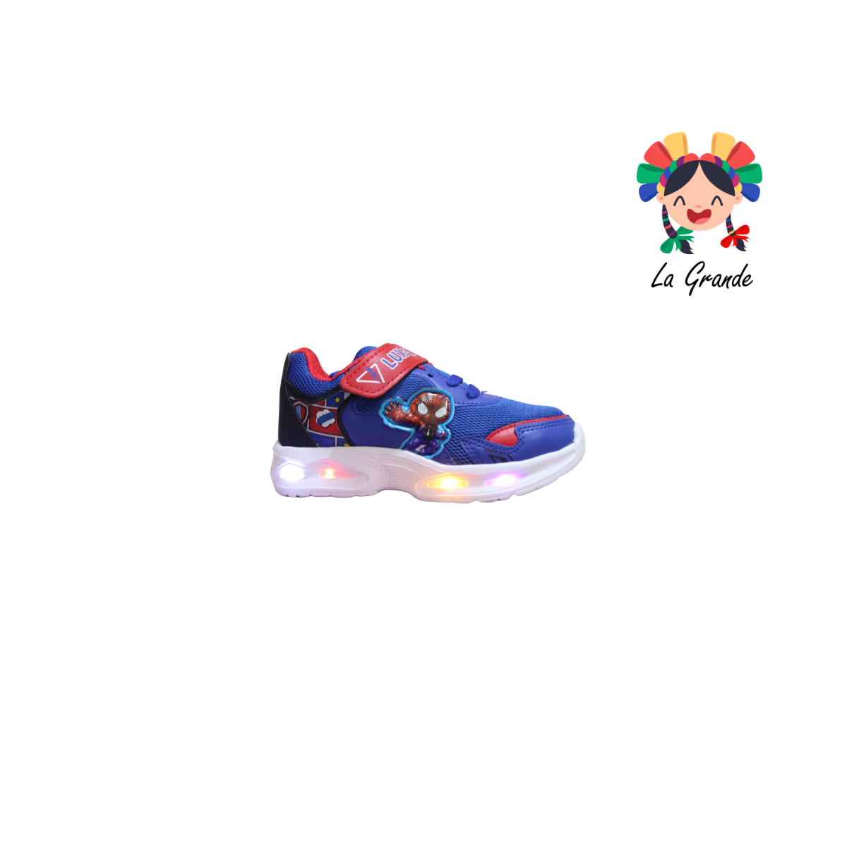 3153 BF Araña LUX-10 Rey Rojo Tenis Casual con Luz Led para Niño