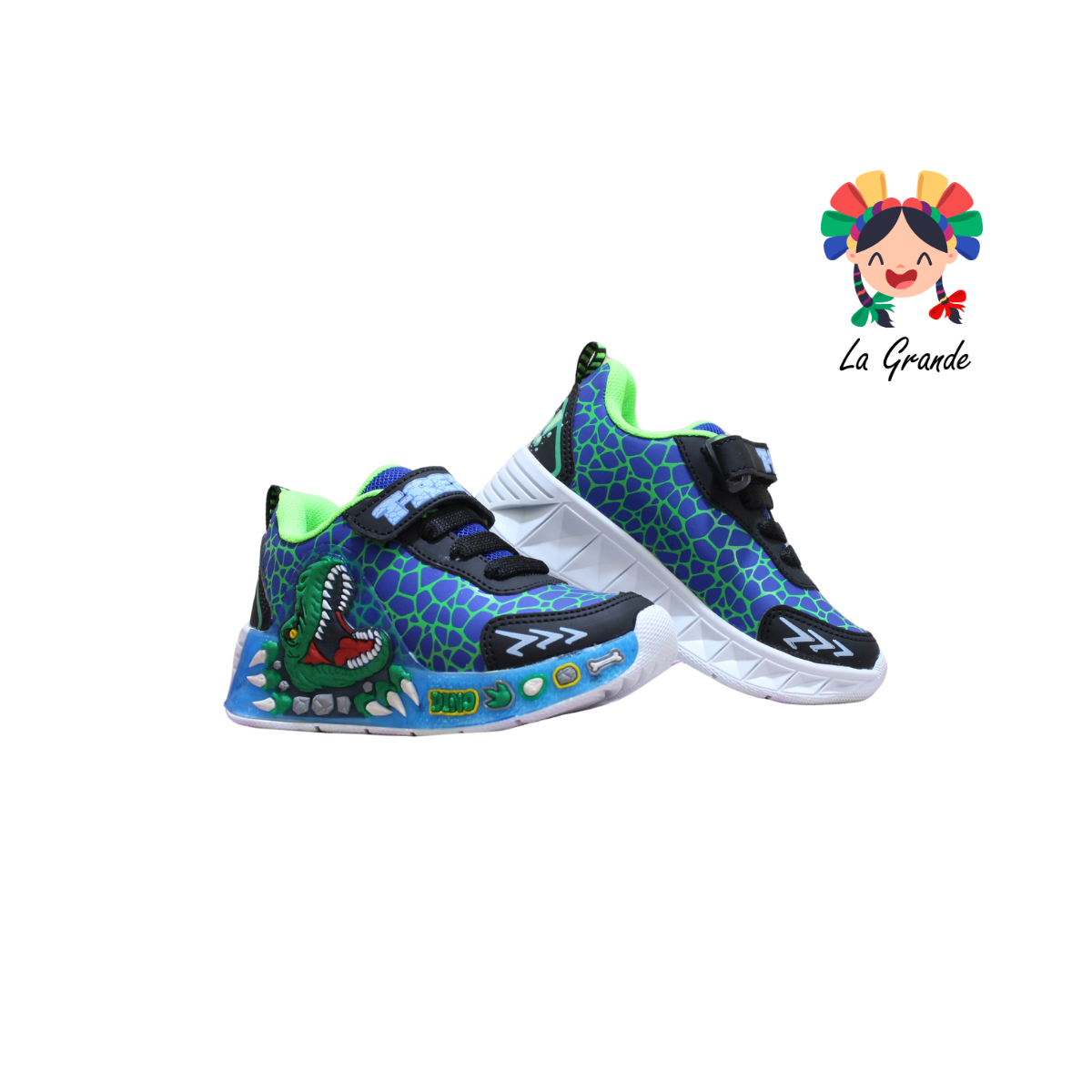 500 Rex ON KIDS Rey Ngo Vde Tenis Casual con Luz Led para Niño