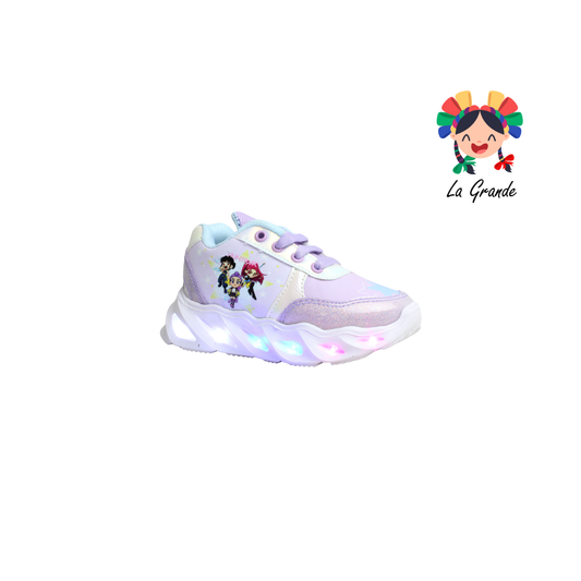 22024 Huntri ROJO ARANDANO Lila Cielo Sint Tenis Casual con Luz Led para Niña
