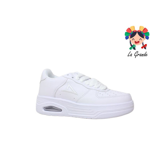 480 VANPI Blanco Tenis Escolar con Válvula para Joven, Dama y Caballero