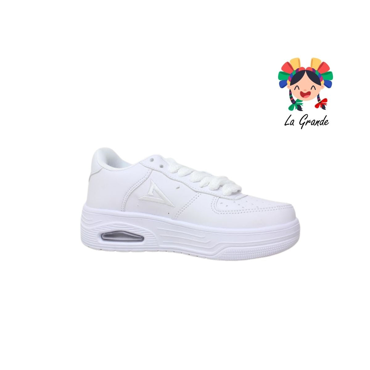480 VANPI Blanco Tenis Escolar con Válvula para Joven, Dama y Caballero