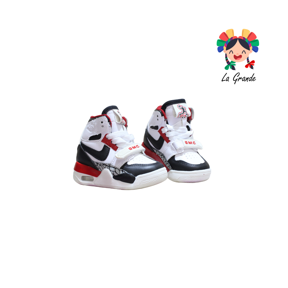 826 GMC Ngo Bco Rojo Tenis Casual para Bebé,Niño y Niña
