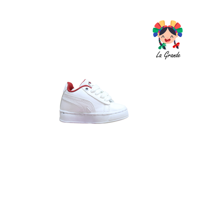 V-050 VANNI CLUB Blanco Rojo  Tenis Casual para Bebé y Niña