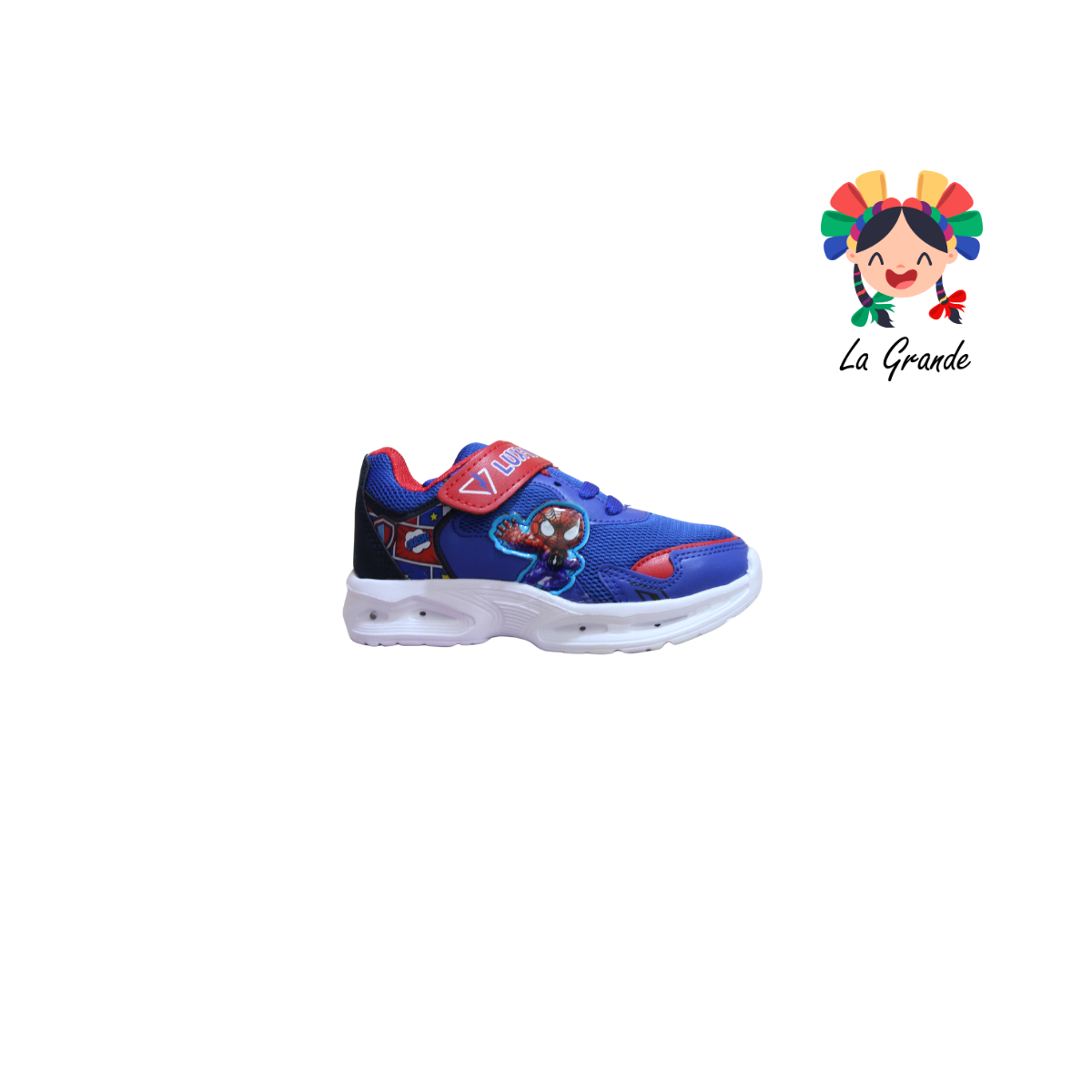 3153 BF Araña LUX-10 Rey Rojo Tenis Casual con Luz Led para Niño