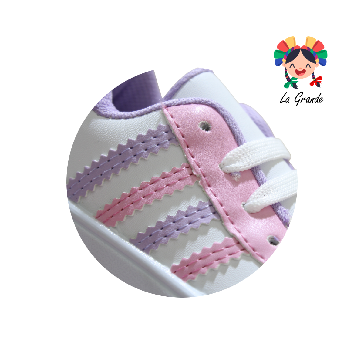 28037 PEKE KIDS Lila Rosa Sint Tenis Casual para Bebé y Niña